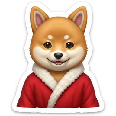 shiba inu wearing a red robe sticker