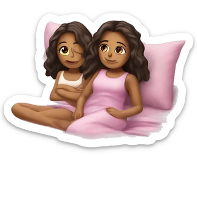 Duas meninas dormindo juntas  sticker