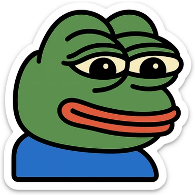 Pepe the Frog as a lineal color icon with black outlines sticker