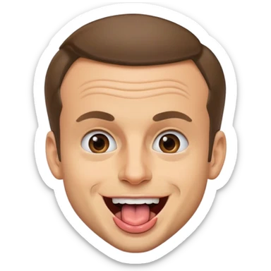 macron qui tire la langue sticker