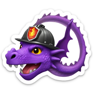Purple dragon with Firefighter helmet sticker