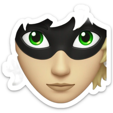 Chat noir avec des yeux vert sticker