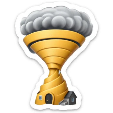 Tornado in storm sticker