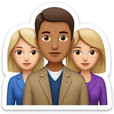 Threesome with two woman and a man sticker