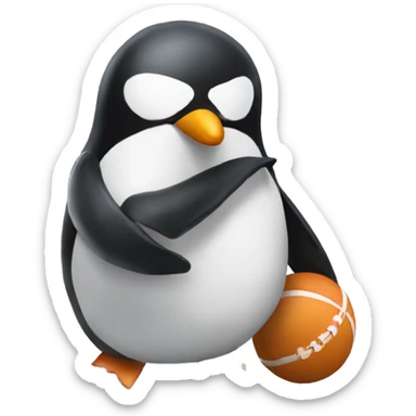 Penguin rolling a zaza sticker