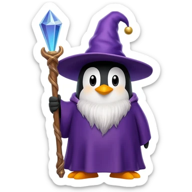 Penguin Wizard sticker