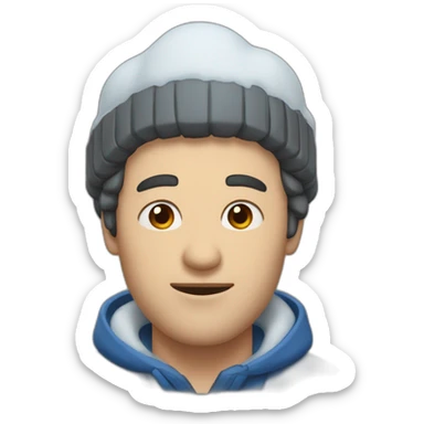 Homme cagoulé avec la neige sticker