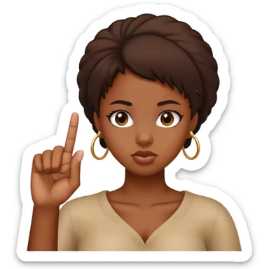 black girl sticking up middle finger  sticker