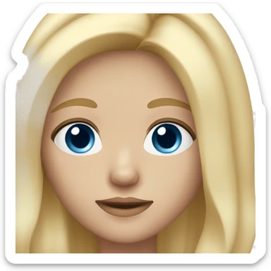 A blond girl with blue eyes, long hair and light skin color sticker