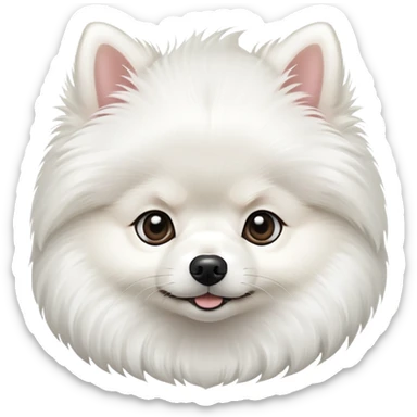 Skinny pure white Pomeranian sticker