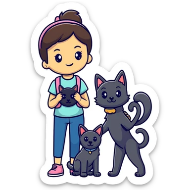 Best friends one with black German shepherd the other with a cat sticker
