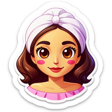 Emoji se chica haciendo se skincare en rosita  sticker