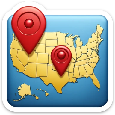 a map with one unique  pin sticker