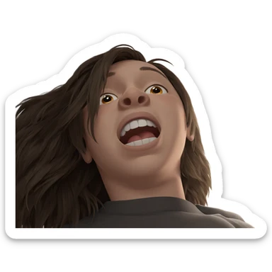 smiling boy gazing at viewer sticker