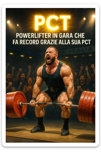 Powerlifter in gara che fa record grazie alla sua "PCT" in italiano sticker
