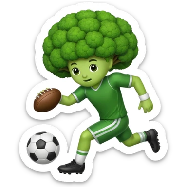 Broccoli playing football sticker