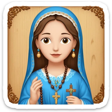María y rosario católico sticker