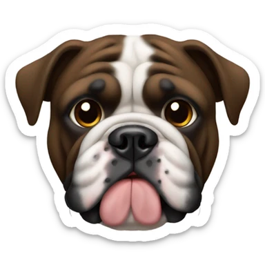 Dark brown and black English bulldog sticker
