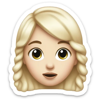 Pretty white girl blowing a kiss  sticker