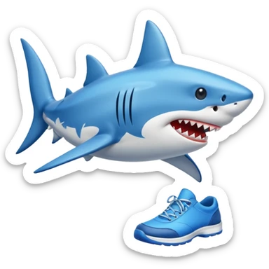 Shark with blue shoes sticker