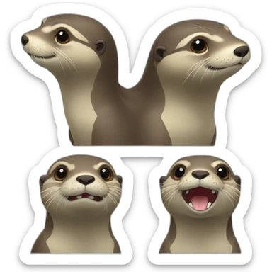 Loutre sue tortue sticker