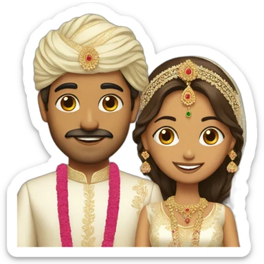 Indian groom and bride sticker