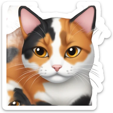 Calico cat sleeping cute sticker