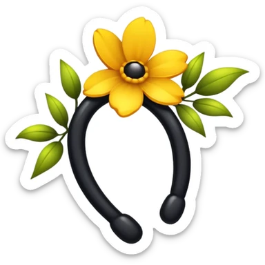 lazo negro con flores doradas sticker