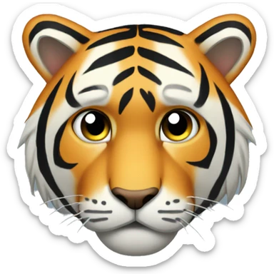 a tiger that is sad sticker