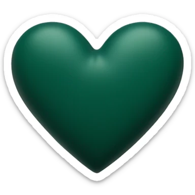 dark green matte heart sticker