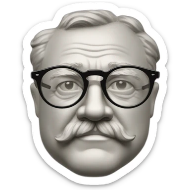 Theodore Roosevelt frameless glasses sticker