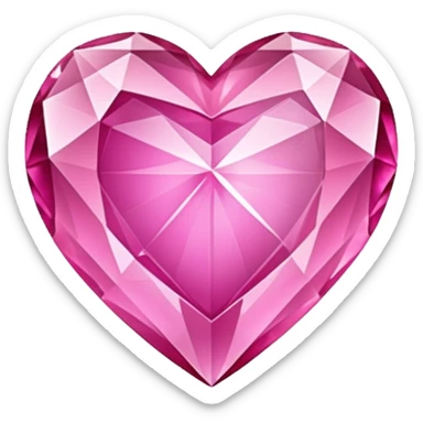 pink crystal heart sticker