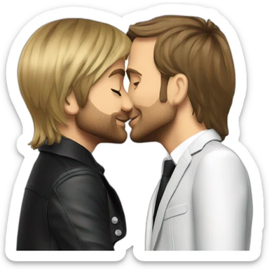 David Guetta kissing Emmanuel Macron sticker