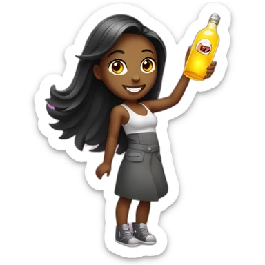 Bottle girl in nightclub holding a lit up sign sticker