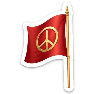 Red flag with Buddhist peace sign  sticker