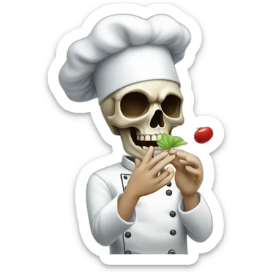 Skull chef blowing kiss sticker