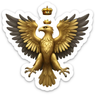 Golden double headed eagle with crown sticker