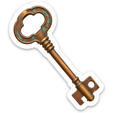 Rusted key with patina.





















 sticker