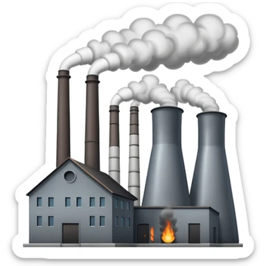 factory with smokestacks sticker