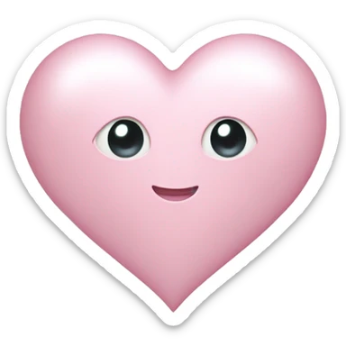 pearl light pink heart sticker