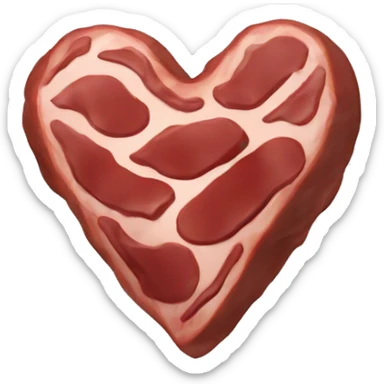 Meat in shape of heart sticker