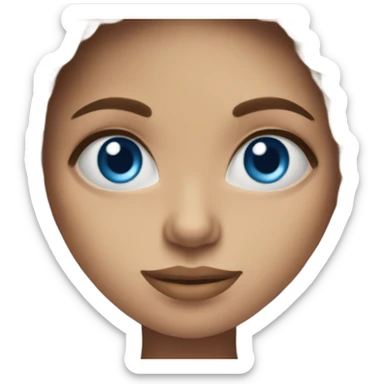 beautiful finnish brown hair woman with blue eyes knitting  sticker