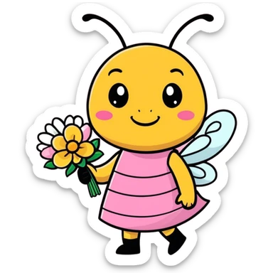 Female bee on a Mother’s Day walk sticker