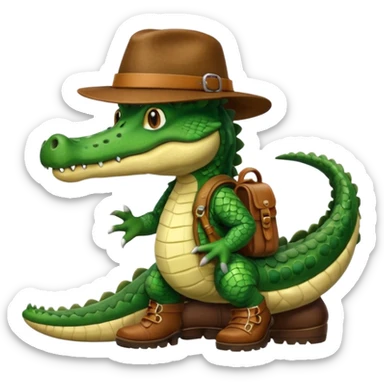 explorer crocodile sticker