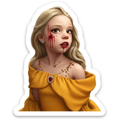 bloodied beauty with jewels sticker