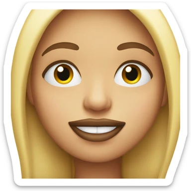 Smiley emoji with lashes and big lips sticker