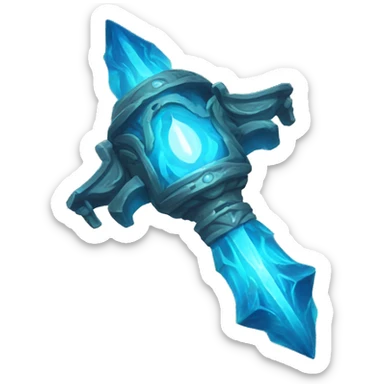 a glowing pure blue magical artifact sticker