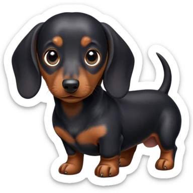 Perro salchicha negro sticker