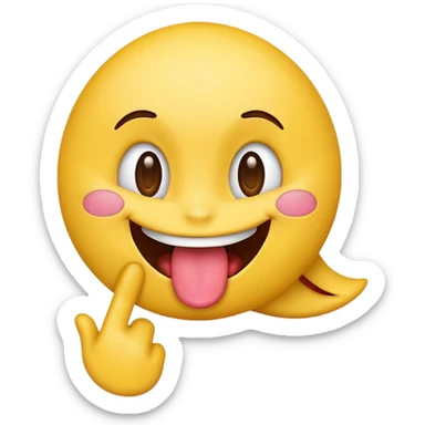 Emoji smiling with tongue out and finger pinching  sticker