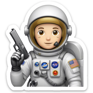 Astronaut with a glock sticker